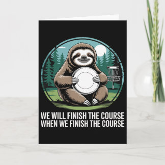 Sloth Frisbee Golf Player Retro Kawaii Disc Golf  Card