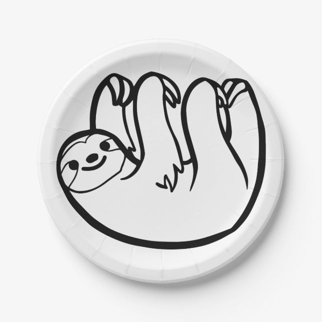 sloth funny paper plate (Front)