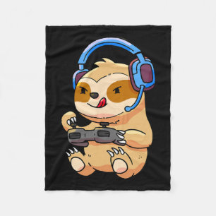 Sloth Gaming Sloths Video Game Gift  Fleece Blanket