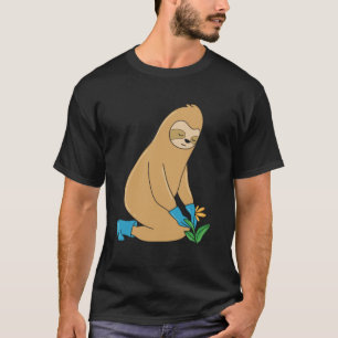 Sloth Gardening Falling Asleep Ironic Saying Roden T-Shirt
