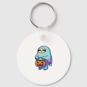 Sloth Ghost Halloween Oversized T-Shirt Key Ring