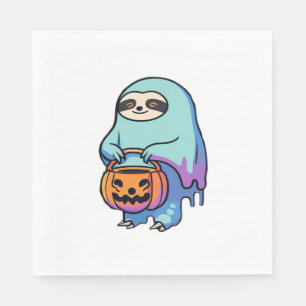 Sloth Ghost Halloween Oversized T-Shirt Napkin