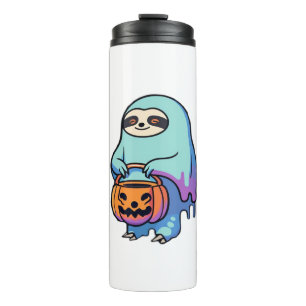 Sloth Ghost Halloween Oversized T-Shirt Thermal Tumbler