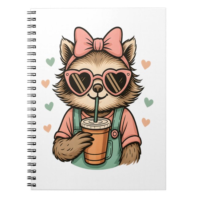 Sloth Girl Coffee Lover Notebook (Front)