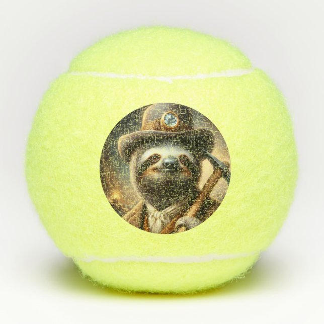Sloth Gold Miner Tennis Balls (Front)