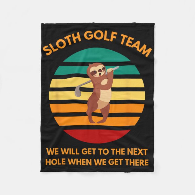 Sloth Golf Team Slow Golfers Funny Golf Fans  Fleece Blanket (Front)