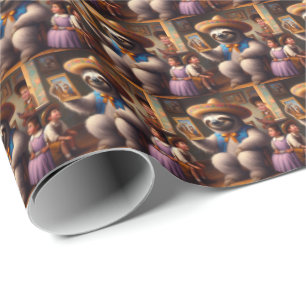 Sloth Grandpa Wrapping Paper
