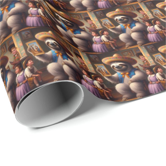 Sloth Grandpa Wrapping Paper (Roll Corner)