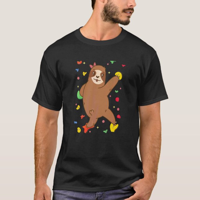 Sloth Graphic Climbing Bouldering Rock Climber Mou T-Shirt (Front)