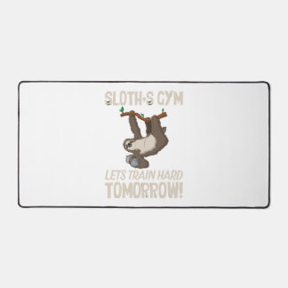Sloth gym Lets train hard Tomorrow Desk Mat