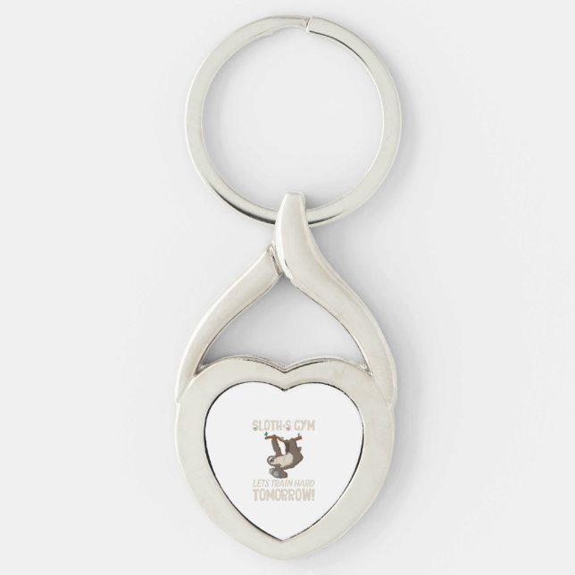 Sloth gym Lets train hard Tomorrow Key Ring (Front)
