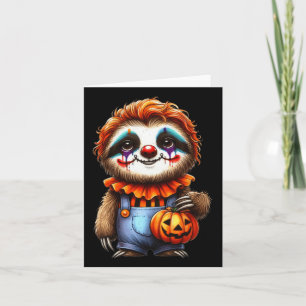 Sloth Halloween Clown Outfit Cute Kawaii Sloth Card