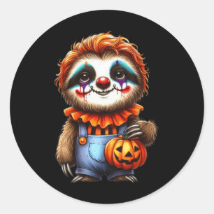Sloth Halloween Clown Outfit Cute Kawaii Sloth Classic Round Sticker