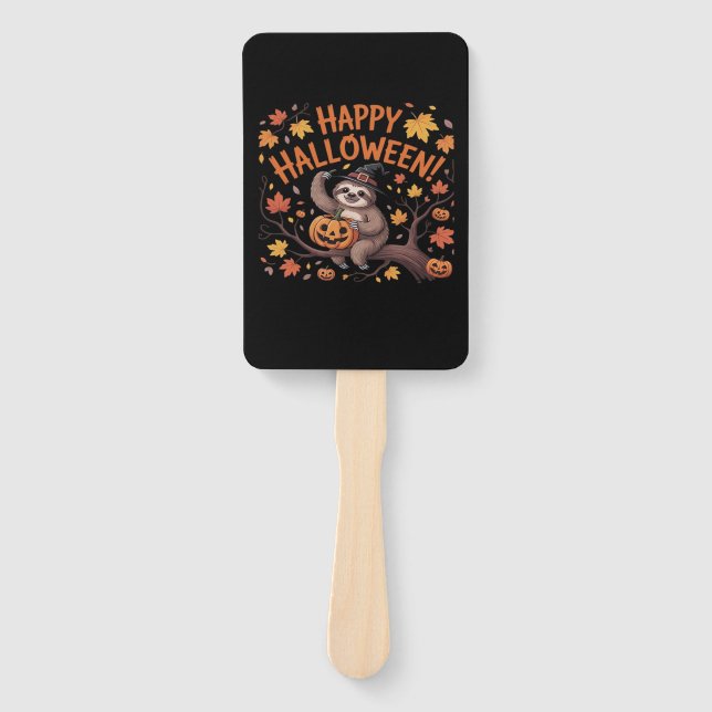 Sloth Halloween Day Classic T-Shirt Hand Fan (Front)