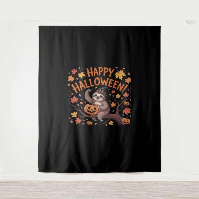 Sloth Halloween Day Classic T-Shirt Tapestry (Front)