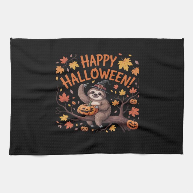 Sloth Halloween Day Classic T-Shirt Tea Towel (Horizontal)
