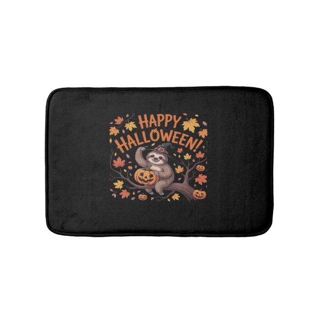 Sloth Halloween Day Oversized T-Shirt Bath Mat (Front)