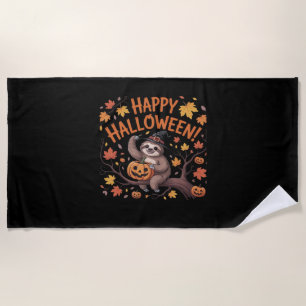 Sloth Halloween Day Oversized T-Shirt Beach Towel