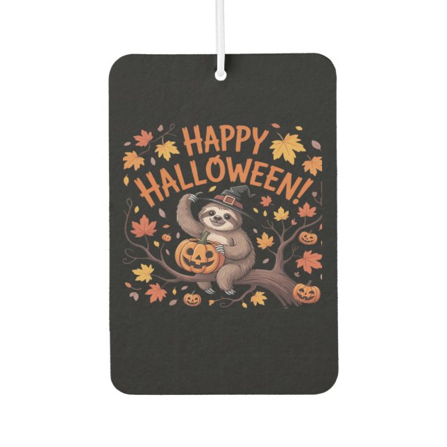 Sloth Halloween Day Oversized T-Shirt Car Air Freshener (Front)