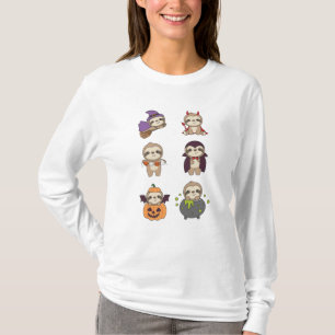 Sloth Halloween Devil Pumpkin Vampire Costume T-Shirt