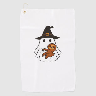 Sloth Halloween Ghost Witch Hat Animal Lovers Boys Golf Towel