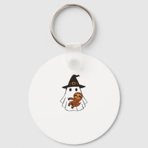 Sloth Halloween Ghost Witch Hat Animal Lovers Boys Key Ring