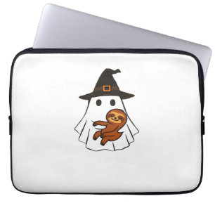 Sloth Halloween Ghost Witch Hat Animal Lovers Boys Laptop Sleeve