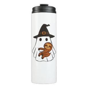 Sloth Halloween Ghost Witch Hat Animal Lovers Boys Thermal Tumbler