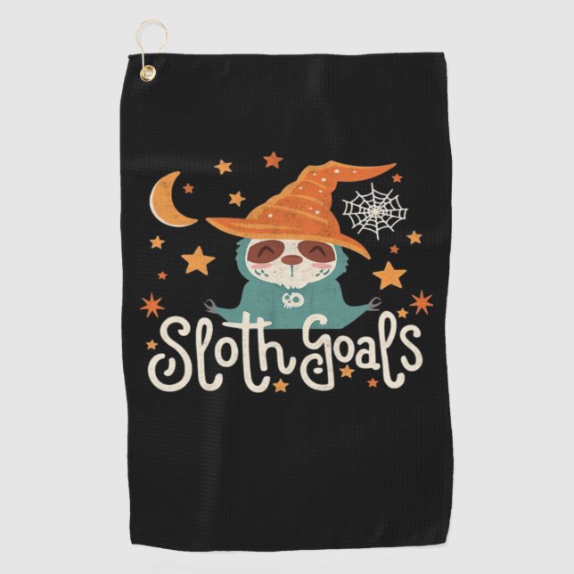 Sloth Halloween Goals Classic T-Shirt Golf Towel (Front)