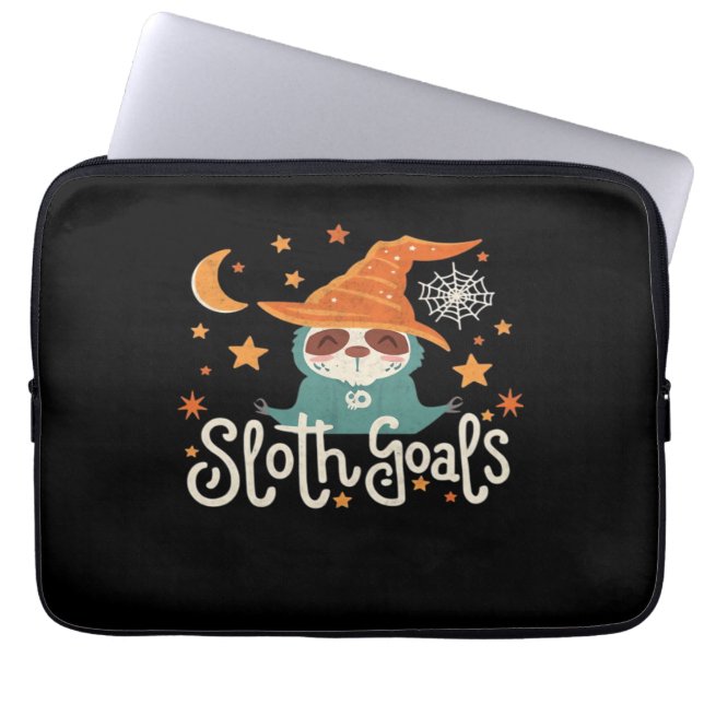 Sloth Halloween Goals Classic T-Shirt Laptop Sleeve (Front)