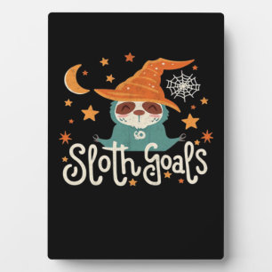Sloth Halloween Goals Classic T-Shirt Plaque