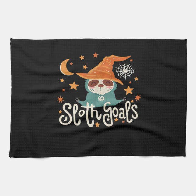 Sloth Halloween Goals Classic T-Shirt Tea Towel (Horizontal)