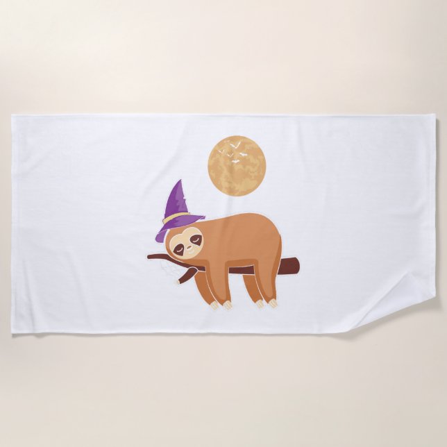 sloth halloween, halloween sloth beach towel (Front)