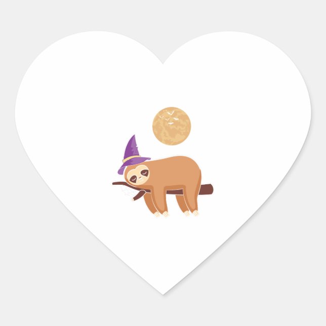 sloth halloween, halloween sloth heart sticker (Front)