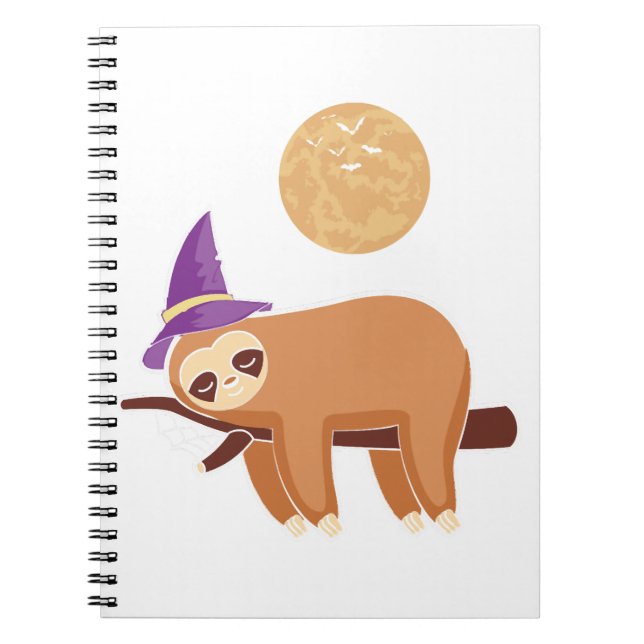 sloth halloween, halloween sloth notebook (Front)