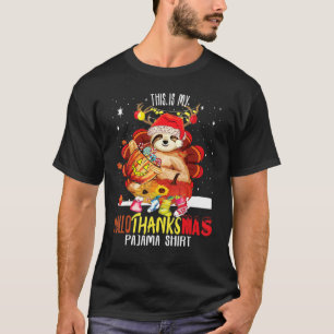 Sloth Halloween Merry Christmas Happy Hallothanks T-Shirt