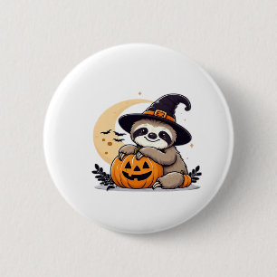 Sloth Halloween Motif Cute Classic T-Shirt 6 Cm Round Badge