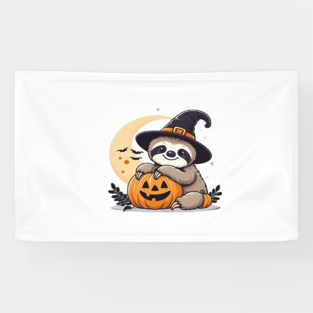 Sloth Halloween Motif Cute Classic T-Shirt Banner (Horizontal)