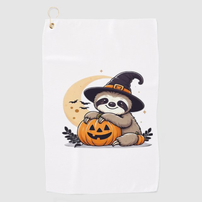 Sloth Halloween Motif Cute Classic T-Shirt Golf Towel (Front)