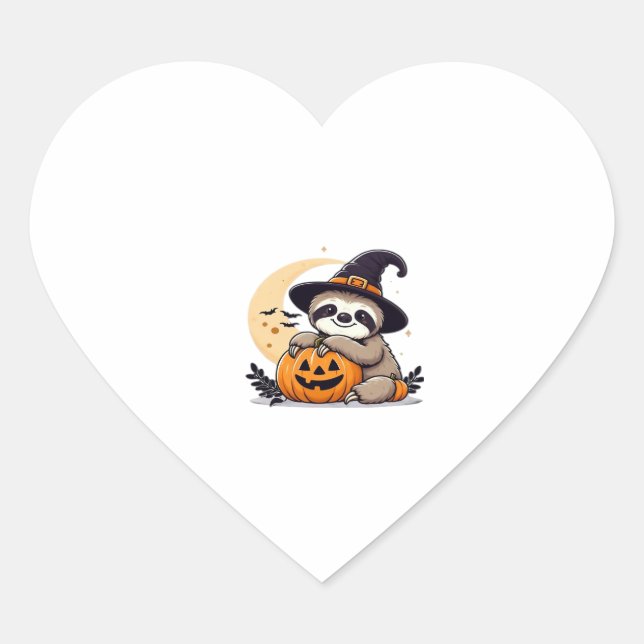 Sloth Halloween Motif Cute Classic T-Shirt Heart Sticker (Front)