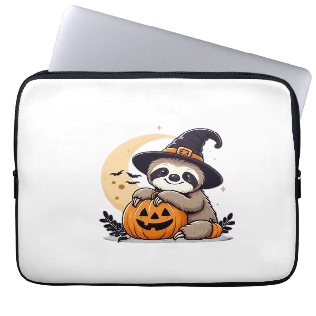 Sloth Halloween Motif Cute Classic T-Shirt Laptop Sleeve (Front)
