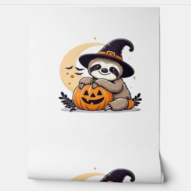 Sloth Halloween Motif Cute Classic T-Shirt Wallpaper (Unrolling)