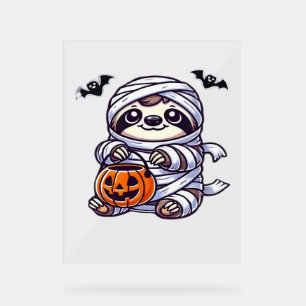 Sloth Halloween Mummy Kids Women Men Sloth Classic Acrylic Sign