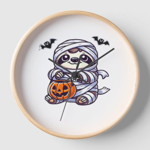 Sloth Halloween Mummy Kids Women Men Sloth Classic Clock