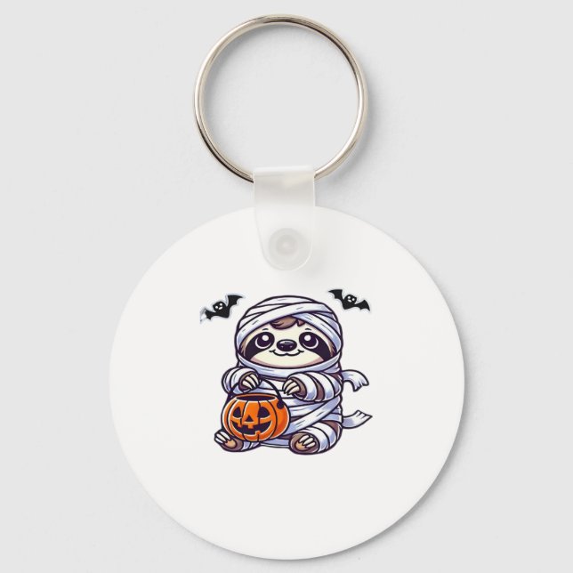 Sloth Halloween Mummy Kids Women Men Sloth Classic Key Ring (Front)
