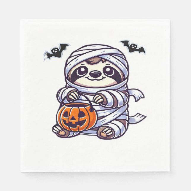 Sloth Halloween Mummy Kids Women Men Sloth Classic Napkin (Front)