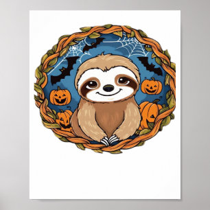 sloth, halloween, october, autumn, thanksgiving Ov Poster