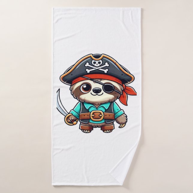 Sloth Halloween Pirate Kids Women Men Sloth Classi Bath Towel (Bath Towel)