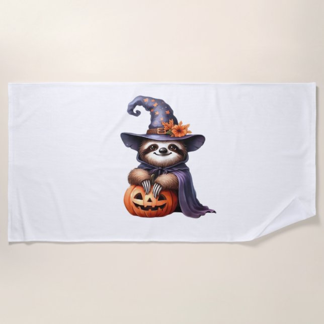 Sloth Halloween Pirate Kids Women Men Sloth Classi Beach Towel (Front)