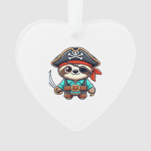 Sloth Halloween Pirate Kids Women Men Sloth Classi Ornament
